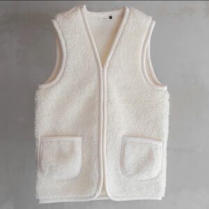 Wool Bodywarmer Vest Off White NWT -Small